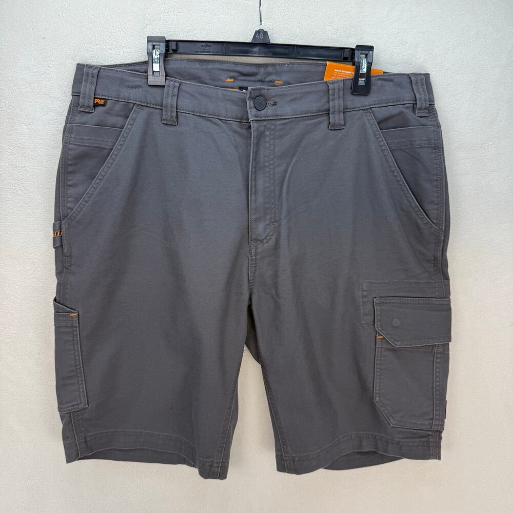 TIMBERLAND PRO MEN'S 38 IRONHIDE FLEX UTILITY CARGO SHORTS GRAY